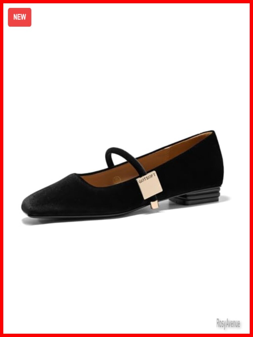 Mary Jane Flats Closed Square Toe Ballet Dress Shoes